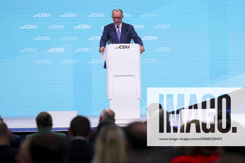 Federal Chancellor Friedrich Merz addresses the delegates, 1 day, 38 Party Congress of the CDU Germany, Landesmesse on February 20, 2026 in Stuttgart, Germany Photo by Marco Steinbrenner DeFodi Images Federal Chancellor Friedrich Merz addresses the delegates, 1 day, 38 Party Congress of the CDU Germany, Landesmesse, February 20, 2026 in Stuttga
