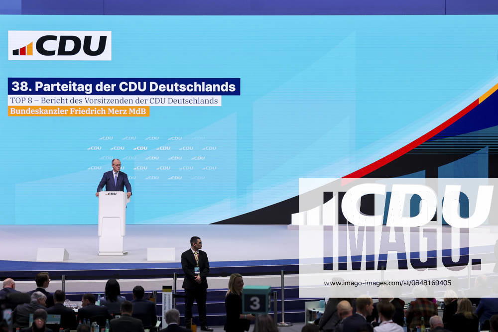 Federal Chancellor Friedrich Merz addresses the delegates, 1 day, 38 Party Congress of the CDU Germany, Landesmesse on February 20, 2026 in Stuttgart, Germany Photo by Marco Steinbrenner DeFodi Images Federal Chancellor Friedrich Merz addresses the delegates, 1 day, 38 Party Congress of the CDU Germany, Landesmesse, February 20, 2026 in Stuttga