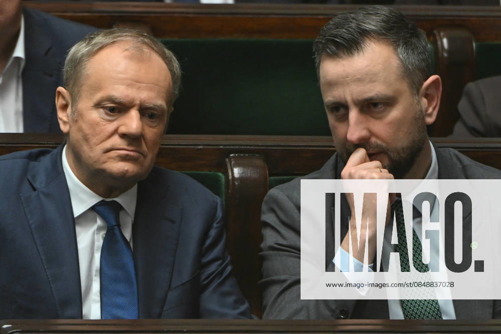 Polish Foreign Minister Radoslaw Sikorski Delivers 2026 Foreign Policy Expose in Warsaw WARSAW, POLAND – FEBRUARY 26: Polish Prime Minister Donald Tusk (Left) and Minister of National Defence Wladyslaw Kosiniak-Kamysz are seen during a session of the Polish Parliament (Sejm) as Minister of Foreign Affairs Radoslaw Sikorski delivers an address on the nation s foreign policy tasks for 2026 in Warsaw, Mazovian Voivodeship, Poland, on February 26, 2026. The address focused on strengthening security, European defense capacity, and transatlantic relations while maintaining support for Ukraine. Artur Widak Anadolu Warsaw Poland. Editorial use only. Please get in touch for any other usage.
