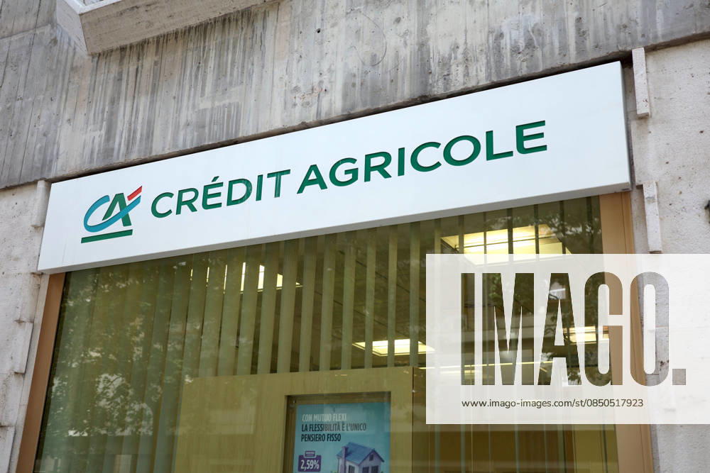 Bank Branch Signs In Palermo A sign of Credit Agricole is seen on a bank branch in Palermo, Italy, on March 12, 2026. Palermo Italy