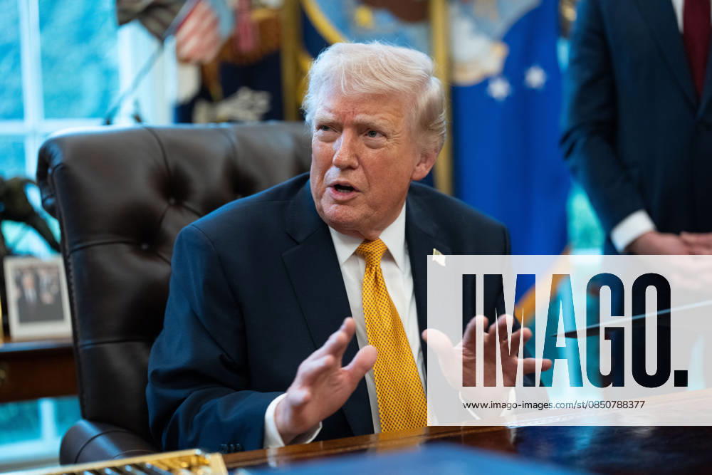 President Donald Trump gives remarks to the media as he signs an executive order in the Oval Office of the White House in Washington, DC on Monday, March 16, 2026. The order will formally launch a task force, led by Vice President JD Vance, to investigate fraud nationwide. WAP20260316015 AARONxSCHWARTZ