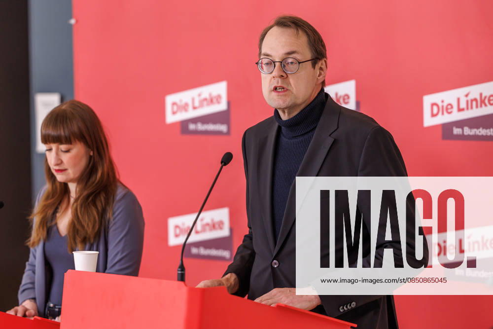 Statement Die Linke Heidi Reichinnek and Soeren Pellmann Die Linke at a statement on 17 03 26 in Berlin Berlin Berlin Germany Reichstag