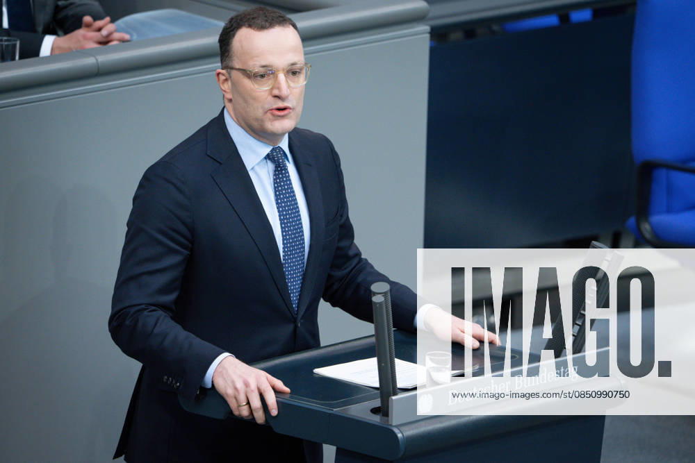 German Bundestag, 64th plenary session Jens Spahn CDU in portrait during his speech on the agenda item government statement on the European Council at the 64th session of the German Bundestag in Berlin, 18 03 2026 Berlin Berlin Germany