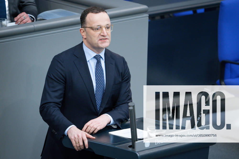 German Bundestag, 64th plenary session Jens Spahn CDU in portrait during his speech on the agenda item government statement on the European Council at the 64th session of the German Bundestag in Berlin, 18 03 2026 Berlin Berlin Germany