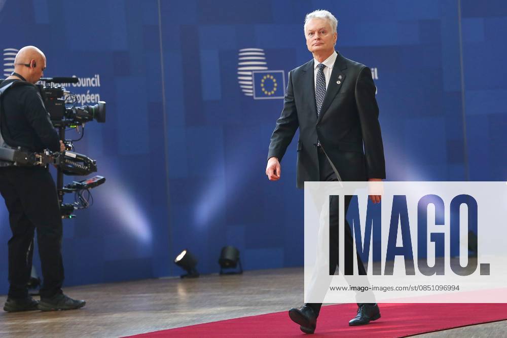 Europe Building EU Summit Gitanas Nauseda, President of Lithuania, arrives