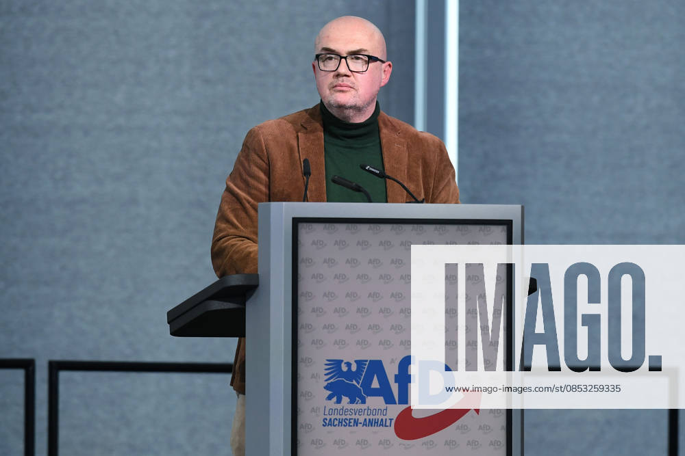State party conference of the AfD Saxony Anhalt on 11 04 2026 in the Hyparschale Magdeburg in Magdeburg Dr Hans Thomas Tillschneider Deputy State Chairman of the AfD Saxony Anhalt xRx