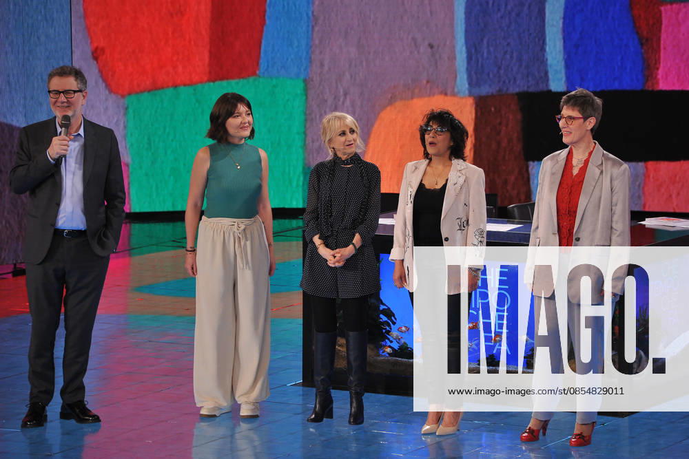 Photo Mario Romano IPP Milan 26 04 2026 TV broadcast CHE TEMPO CHE FA in the photo Fabio Fazio, Luciana Littizzetto with Laura Ludo, a Lorena Bisighini and Giulia Russo Italy Photo Press World Copyright CHE TEMPO CHE FA