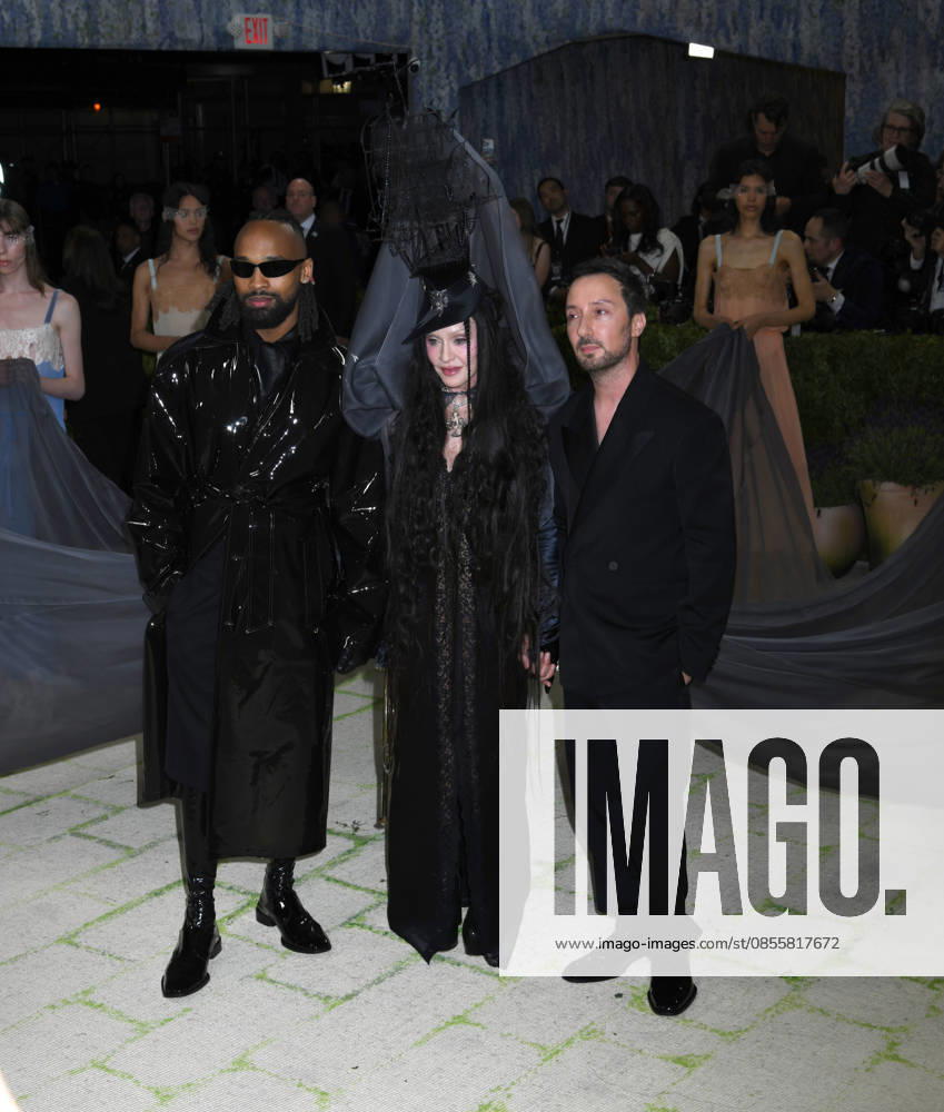 Akeem Morris, Madonna and Anthony Vaccarello attend the 2026 Met Gala Celebrating Costume Art. Held at Metropolitan Museum of Art in New York. Zuma Press May 4, 2025. New York United States - ZUMAp281 20260504_zea_p281_391
