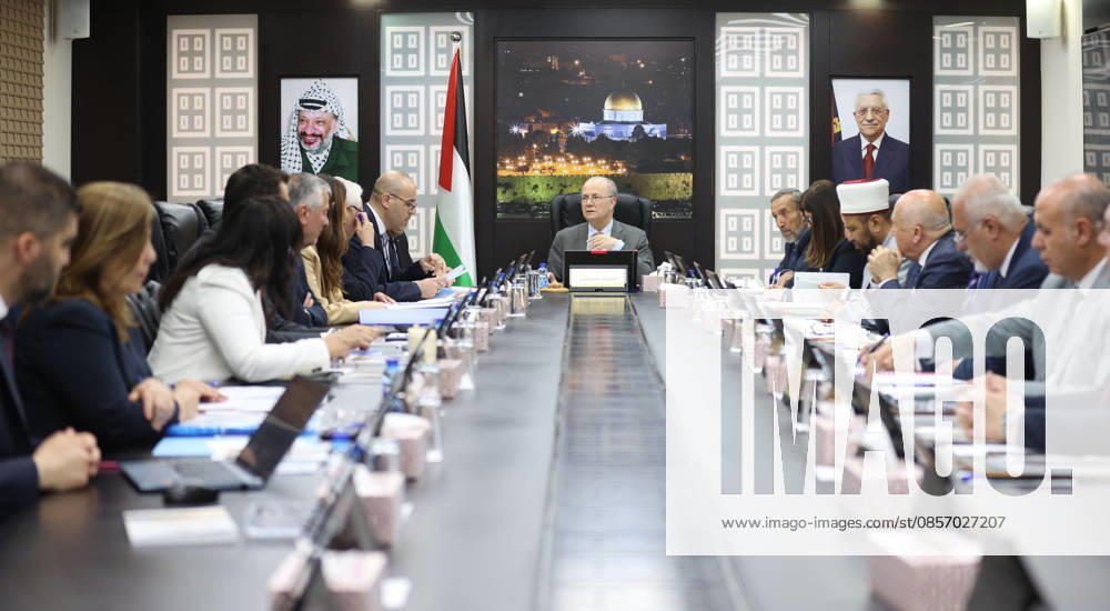 Palestinian Prime Minister Chairs Weekly Cabinet Session in Ramallah Palestinian Prime Minister Mohammed Mustafa chairs the weekly cabinet session in Ramallah in the occupied West Bank, on May 19, 2026. During the session, the cabinet warned of the worsening humanitarian crisis in the Gaza Strip amid declining humanitarian funding and a decrease in the flow of aid into the territory. Photo by Prime Minister Office apaimages Ramallah West Bank Palestinian Territory 190526_Ramallah_PMO_00(1)