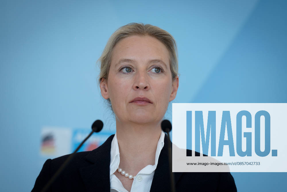 AfD, Alice Weidel, Tino Chrupalla Bundestag, Bundestag parliamentary group, AfD, press statement, chairperson, federal spokesperson, Alice Weidel, chairperson, federal spokesperson, Tino Chrupalla Berlin Berlin GER