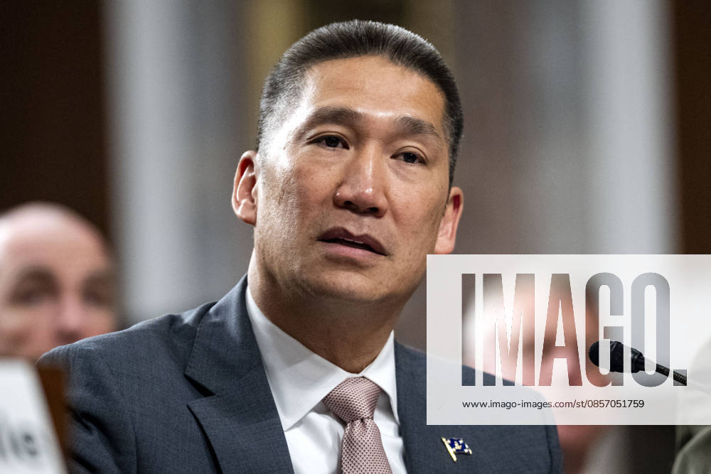 Acting Secretary of the Navy Hung Cao speaks during a Senate Armed Services Committee hearing on the Navy s defense authorization request for fiscal year 2027 in the Dirksen Senate Office Building near the U.S. Capitol in Washington, DC on Tuesday, May 19, 2026. WAP20260519379 BONNIExCASH