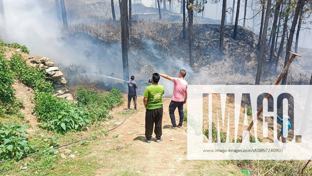 Firefighting operations underway after fire breaks out in a forest Pauri Garhwal, May 21 (ANI): Firefighting operations underway after fire breaks out in a forest, in Pauri Garhwal on Thursday. Pauri Garhwal Uttarakhand India