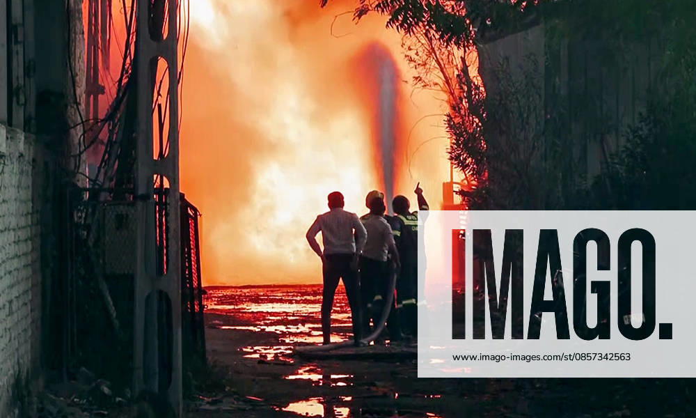 Firefighting operations underway after a fire breaks out at the industrial area located on the Bhadaj Santej Road Ahmedabad, May 22 (ANI): Firefighting operations underway after a fire breaks out at the industrial area located on the Bhadaj Santej Road, in Ahmedabad on Friday. (ANI Video Grab) Ahmedabad Gujarat India