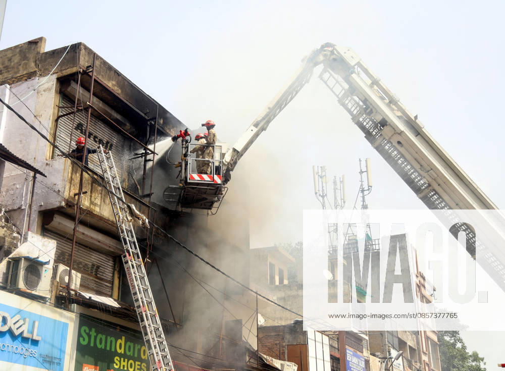 Firefighting operations underway after fire breaks out at a commercial building in Kingsway Camp New Delhi, May 23 (ANI): Firefighting operations underway after fire breaks out at a commercial building in Kingsway Camp near GTB Nagar metro station, in New Delhi on Saturday. New Delhi Delhi India