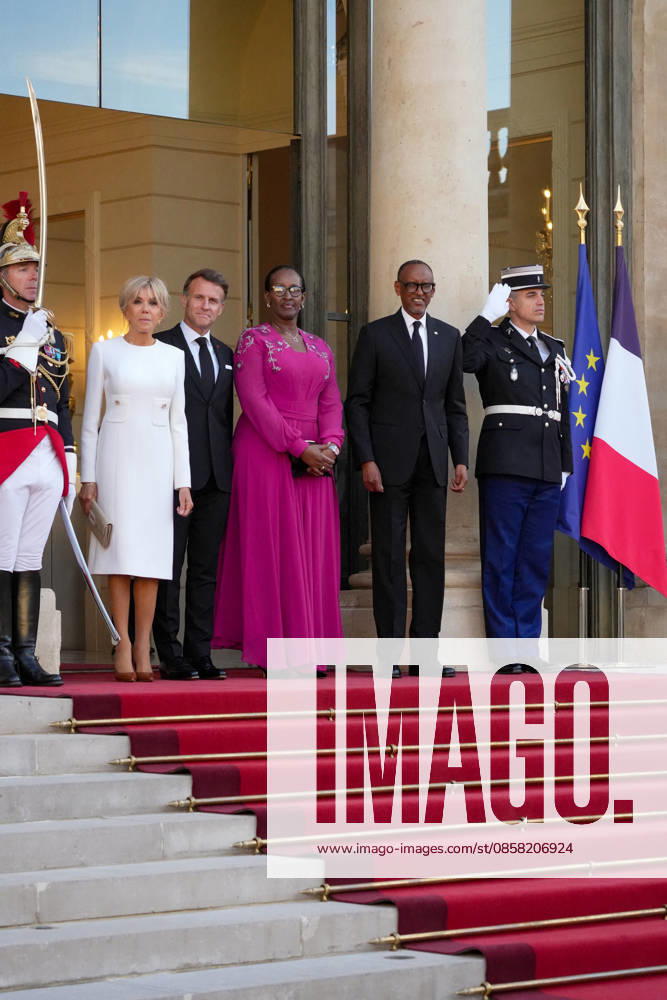 President Emmanuel Macron, Brigitte Macron, Paul Kagame, President of the Republic of Rwanda, and his wife Jeannette Kagame The French presidential couple will host the President of Rwanda and his wife at the Elysée Palace in Paris for a state dinner on 2 June 2026 Anne Sophie Guebey Bestimage The French presidential couple will host the President of Rwanda and his wife at the Elysée Palace in Paris for a state dinner on 2 June 2026 Paris France