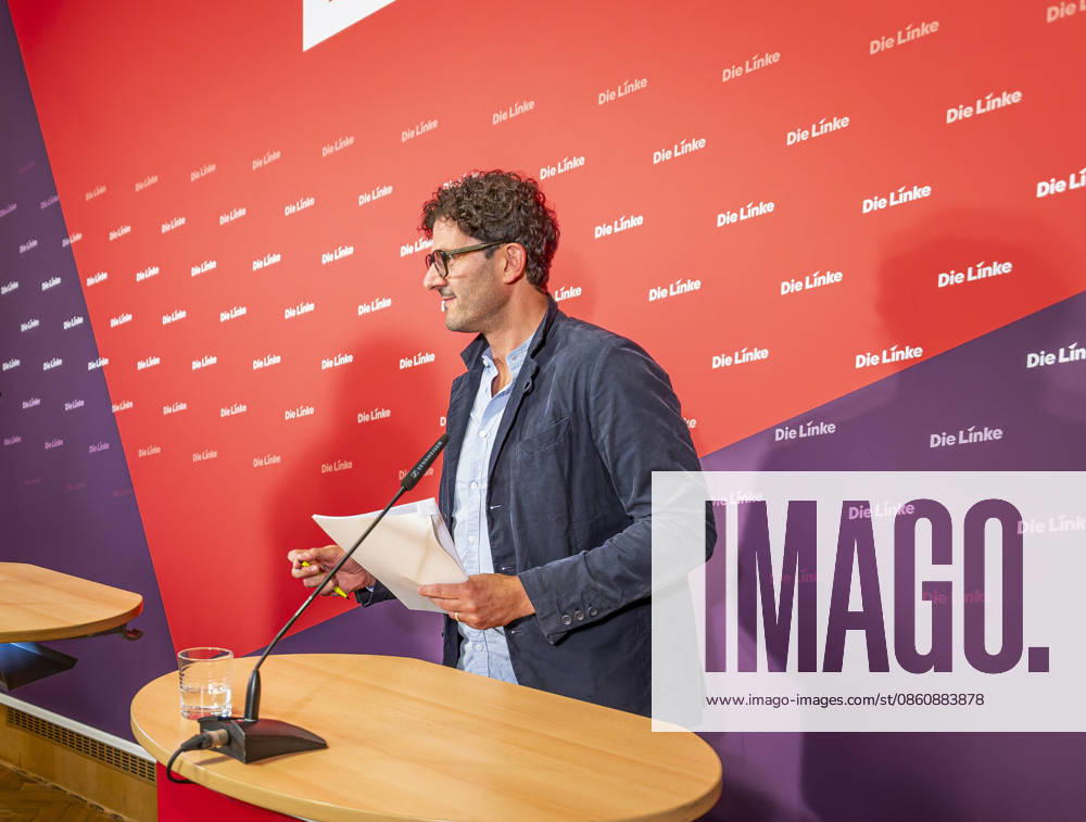 Luigi Pantisano EUR, Germany, Berlin, July 6, 2026 Press conference by Luigi Pantisano, chairman of the Die Linke party, at the Karl Liebknecht House on current issues