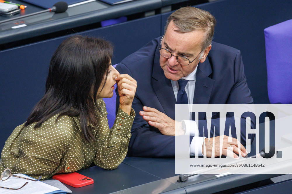 German Bundestag: Katherina Reiche (CDU), Federal Minister for Economic Affairs and Energy, and Boris Pistorius (SPD), Federal Minister of Defense, at the German Bundestag on July 9, 2026, in Berlin, Berlin, Berlin, Germany, Bundestag