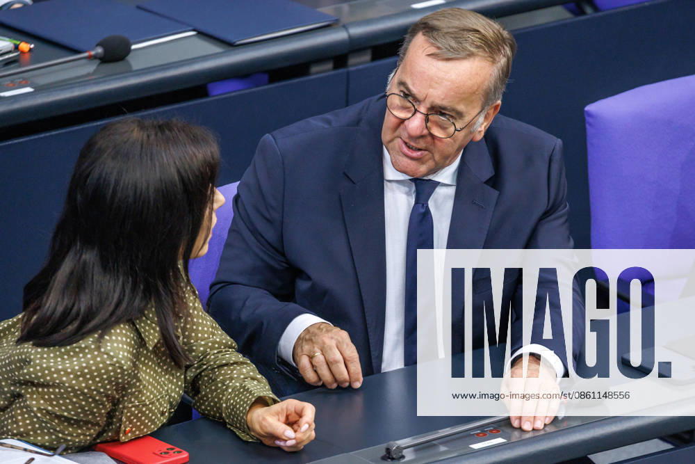 German Bundestag: Katherina Reiche (CDU), Federal Minister for Economic Affairs and Energy, and Boris Pistorius (SPD), Federal Minister of Defense, at the German Bundestag on July 9, 2026, in Berlin, Berlin, Berlin, Germany, Bundestag