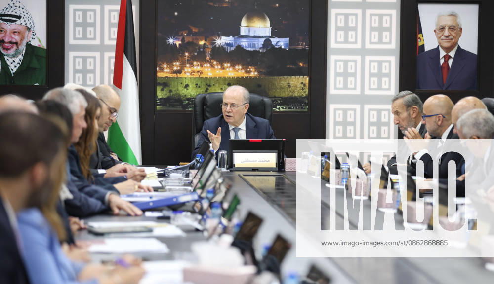 Palestinian Prime Minister chairs weekly cabinet meeting in Ramalla Palestinian Prime Minister Mohammed Mustafa chairs the weekly cabinet meeting in Ramallah, in the occupied West Bank, on July 28, 2026. During the session, the Cabinet discussed the situation in the West Bank and warned of an escalation in attacks by Israeli settlers against Palestinians and their property, according to a government statement. Photo by Prime Minister Office apaimages Ramallah West Bank Palestinian Territory 280726_Ramallah_PMO_00(2)