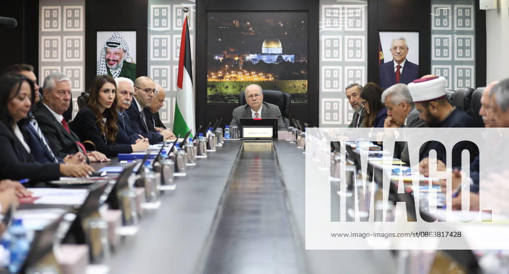 Palestinian Prime Minister Chairs Weekly Cabinet Meeting in Ramallah Palestinian Prime Minister Mohammad Mustafa chairs the weekly cabinet meeting in Ramallah, in the occupied West Bank, on August 11, 2026. The cabinet discussed ways to address the urgent needs of Palestinians, particularly in areas affected by attacks by Israeli settlers and Israeli military operations. Photo by Prime Minister Office apaimages Ramallah West Bank Palestinian Territory 110826_Ramallah_PMO_00(3)