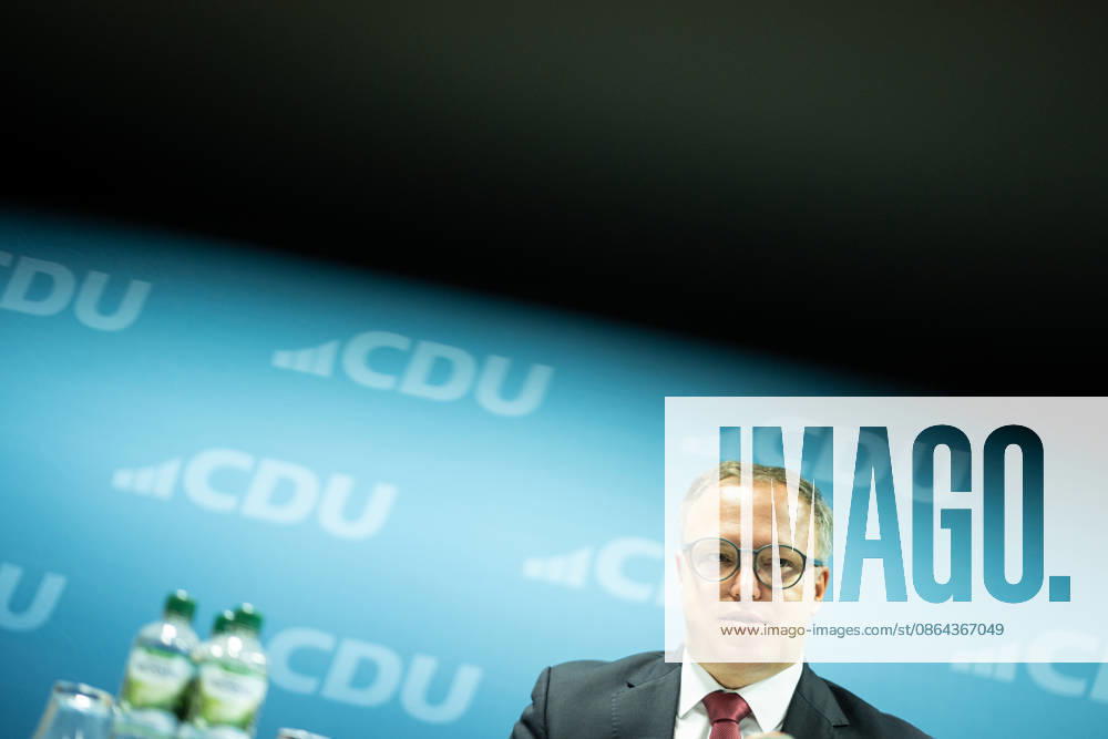 Mario Voigt, Minister-President of Thuringia, holds a press conference at the CDU state headquarters Press conference by the Minister-President of Thuringia at the CDU state headquarters, Erfurt, Thuringia, Germany CDU Thuringia State Headquarters