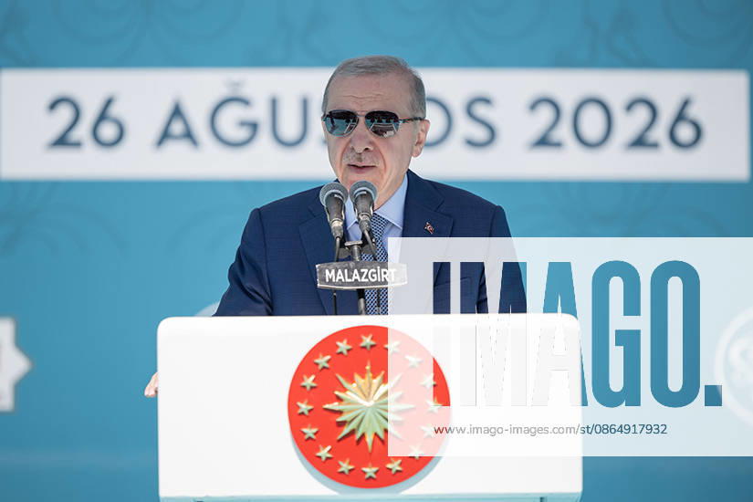 Turkish President Erdogan Attends 955th Anniversary of Manzikert Victory Turkish President Recep Tayyip Erdogan attends a ceremony marking the 955th anniversary of the Victory of Manzikert at the Battle of Manzikert Historical National Park in eastern Türkiye, on August 26, 2026. The commemoration marks the 1071 Battle of Manzikert and the conquest of Anatolia. Photo by Turkish presidency apaimages Istanbul Istanbul Turkey 260826_T__rkiye_TPO_00(1)