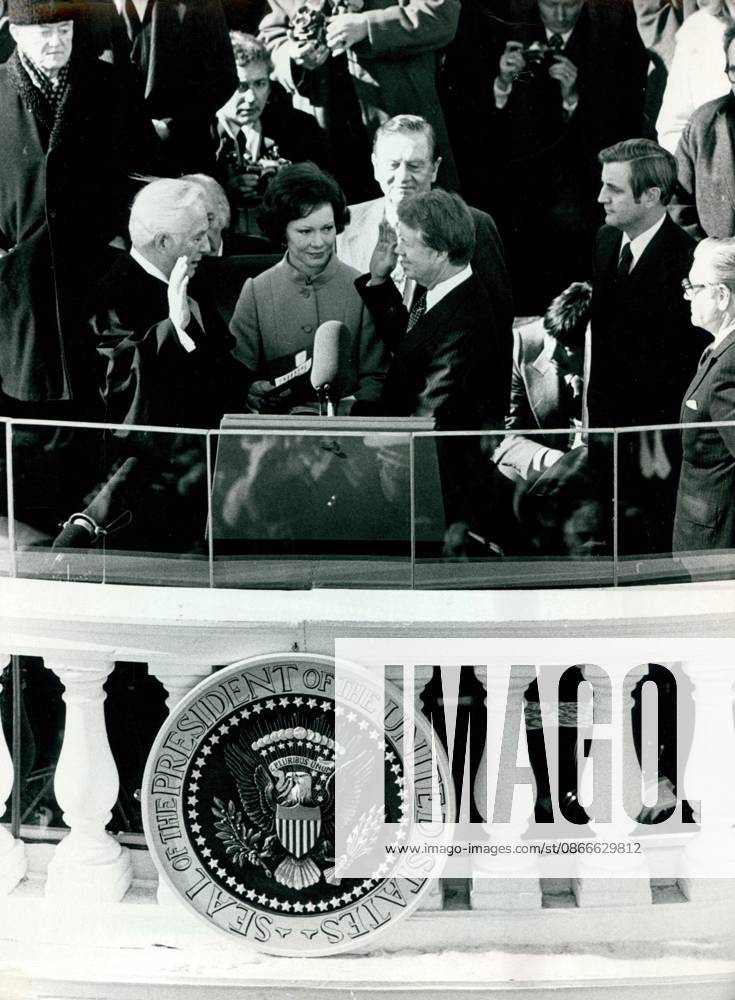 Jimmy Carter taking Presidential Oath of Office in Washington DC on January 20, 1977 Jimmy Carter taking Presidential Oath of Office in Washington DC on January 20, 1977.