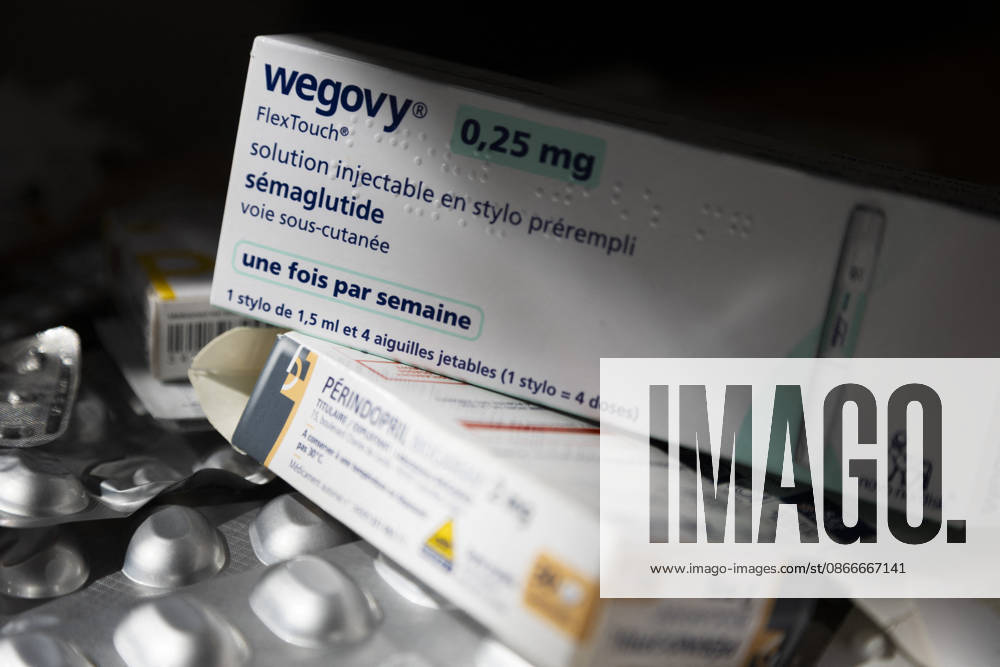 Illustration - Post Heart Attack Treatment Medication Illustration - A box of Wegovy photographed among other medicine boxes, in Gap, Hautes-Alpes, France, on September 12, 2026. Photo by Thibaut Durand ABACAPRESS.COM gap PROVENCE-ALPES-COTE D AZUR France