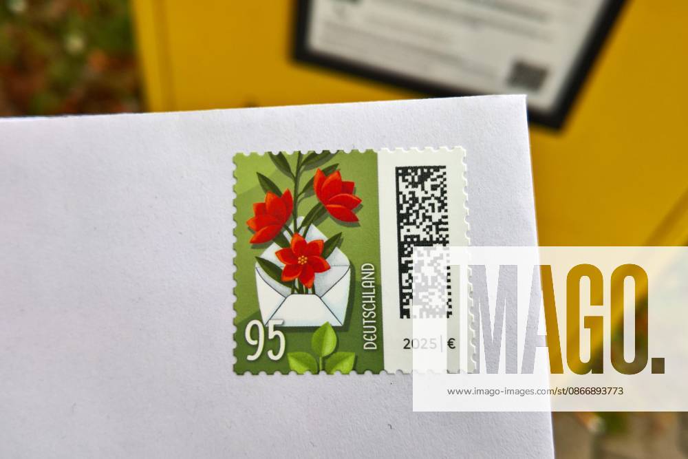 Deutsche Post, flower-motif stamp on a letter or standard letter, 95-cent postage
