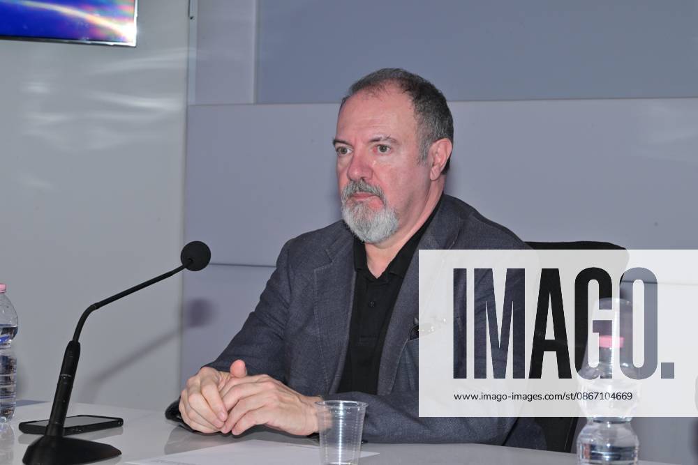 IPA88634695 - Rome: Rai Studios on Via Teulada. Photocall for the show *Misteri dimenticati*—*Blu notte* with Carlo Lucarelli. Pictured: Carlo Lucarelli