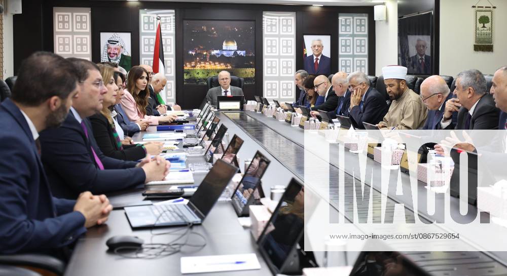 Palestinian Prime Minister Chairs Weekly Cabinet Meeting in Ramallah Palestinian Prime Minister Mohammad Mustafa chairs the weekly cabinet meeting in Ramallah, West Bank, on September 22, 2026. Mustafa briefed cabinet members on political efforts and contacts with international partners on the sidelines of the United Nations General Assembly, including efforts related to establishing a Palestinian state and the recovery and reconstruction of the Gaza Strip. Photo by Prime Minister Office apaimages Ramallah West Bank Palestinian Territory 220926_Ramallah_PPMO_00(2)
