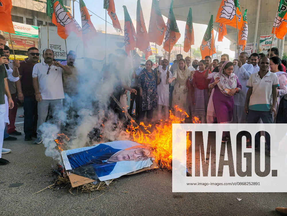 Protest erupts in Srinagar Srinagar, Sep 30 (ANI): BJP workers burn an effigy during a protest against Jammu and Kashmir Chief Minister Omar Abdullah, in Srinagar on Wednesday. Srinagar Jammu and Kashmir India