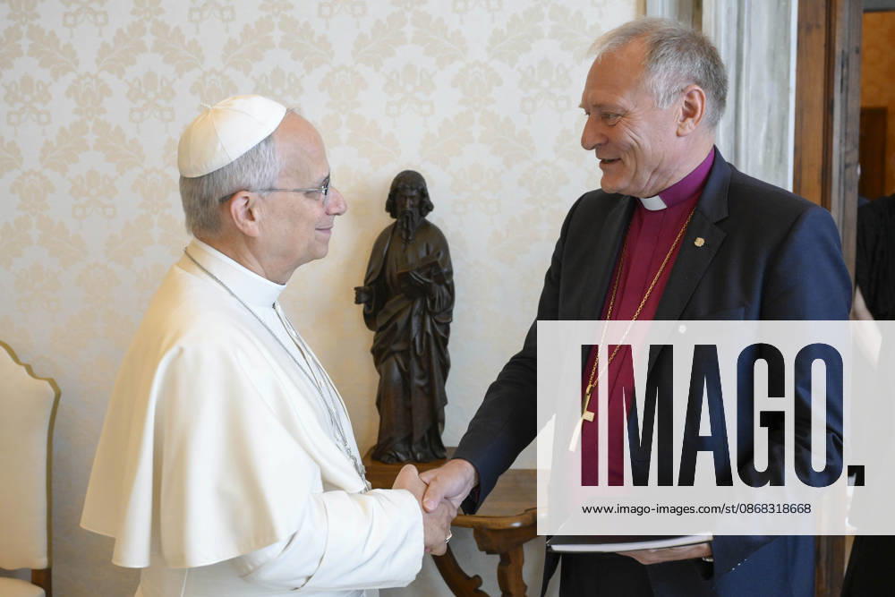 IPA89177464 - Italy, Rome, Vatican, October 1, 2026: Pope Leo XIV receives a delegation from the Lutheran World Federation in a private audience at the Vatican. Photograph by VATICAN MEDIA Catholic Press Photo