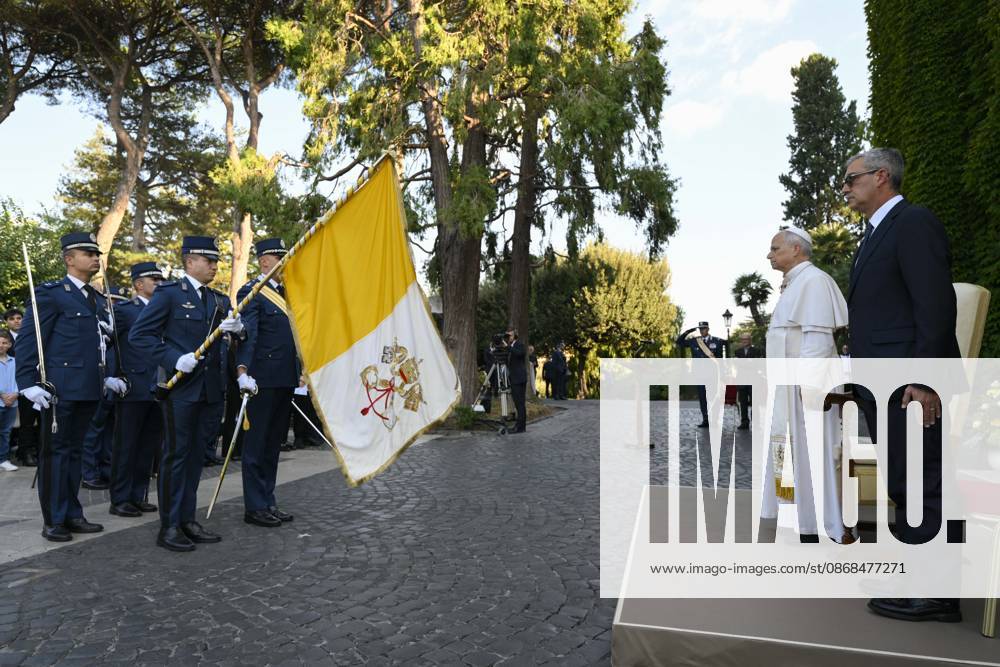 IPA89265424 - Italy, Rome, Vatican, October 3, 2026 Pope Leo XIV Pope Leo XIV celebrating Holy Mass for the Gendarmerie Corps in the Vatican Gardens, Vatican. Photo by VATICAN MEDIA Catholic Press Photo