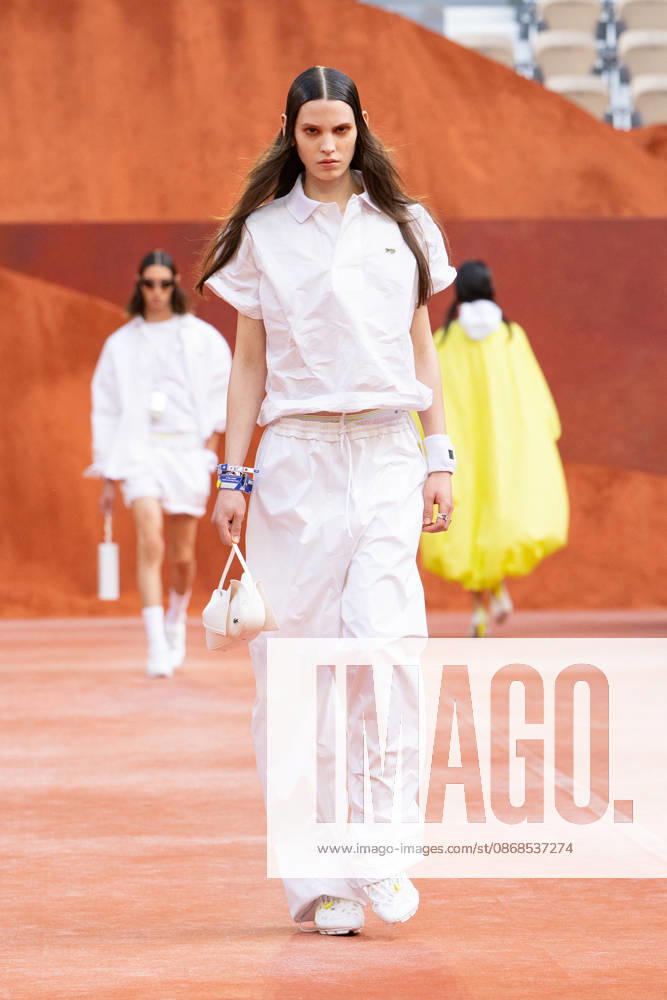 PFW Lacoste - Runway LZ A model walks the runway during the Lacoste Womenswear Spring Summer 2027 show as part of Paris Fashion Week on October 4, 2026 at Roland Garros in Paris, France. Photo by Laurent Zabulon ABACAPRESS.COM