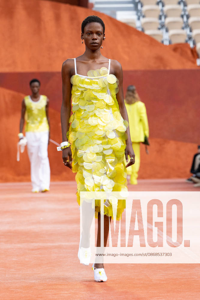 PFW Lacoste - Runway LZ A model walks the runway during the Lacoste Womenswear Spring Summer 2027 show as part of Paris Fashion Week on October 4, 2026 at Roland Garros in Paris, France. Photo by Laurent Zabulon ABACAPRESS.COM