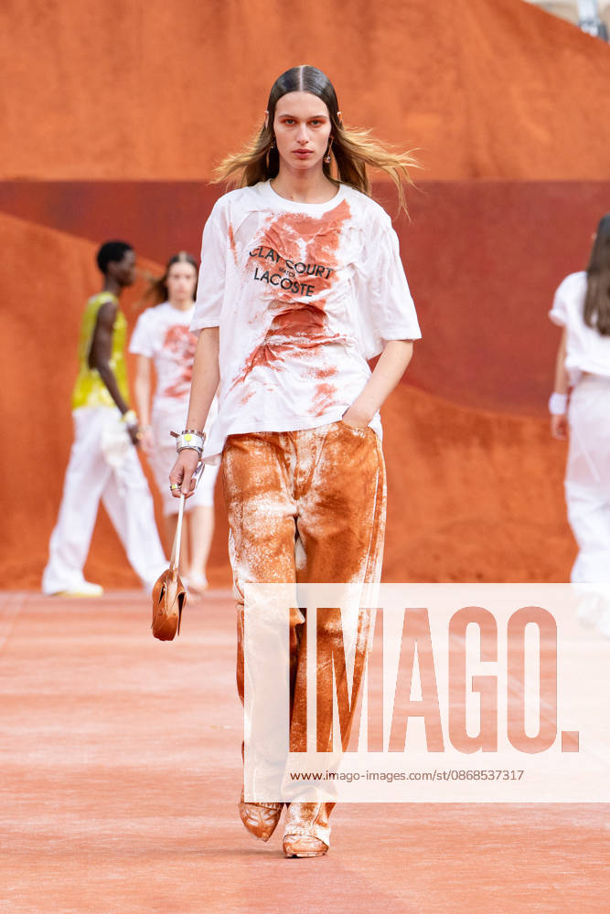 PFW Lacoste - Runway LZ A model walks the runway during the Lacoste Womenswear Spring Summer 2027 show as part of Paris Fashion Week on October 4, 2026 at Roland Garros in Paris, France. Photo by Laurent Zabulon ABACAPRESS.COM