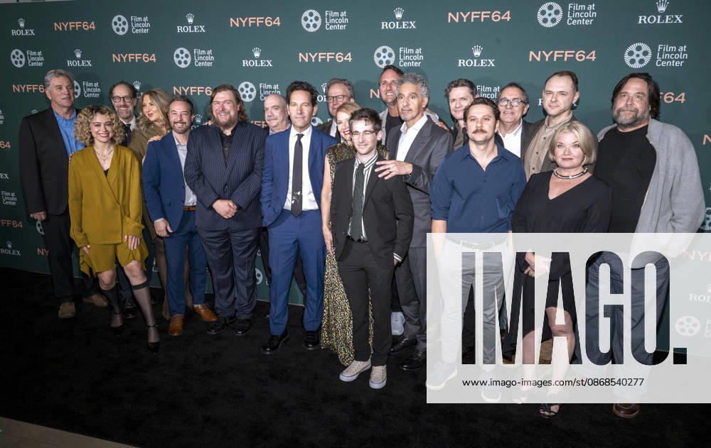 Tom Bernard, Tatiana Maslany, Joey Slotnick, Nina Arianda, Billy Slaughter, Michael Chernus, Paul Giamatti, Paul Rudd, Tom McCarthy, Amy Ryan, Jim Klock, Noah Robbins, John Turturro, Aaron Jay Rome, Michael Barker, Eli Bildner, Christopher Denham, Mary Catherine Garrison, and Zak Orth attend the 64th New York Film Festival Tom McCarthyâ€⠢s A Statement World Premiere. Held at Alice Tully Hall at Lincoln Center in New York. Zuma Press. October 3, 2026. New York United States - ZUMAp281 20261003_zea_p281_022