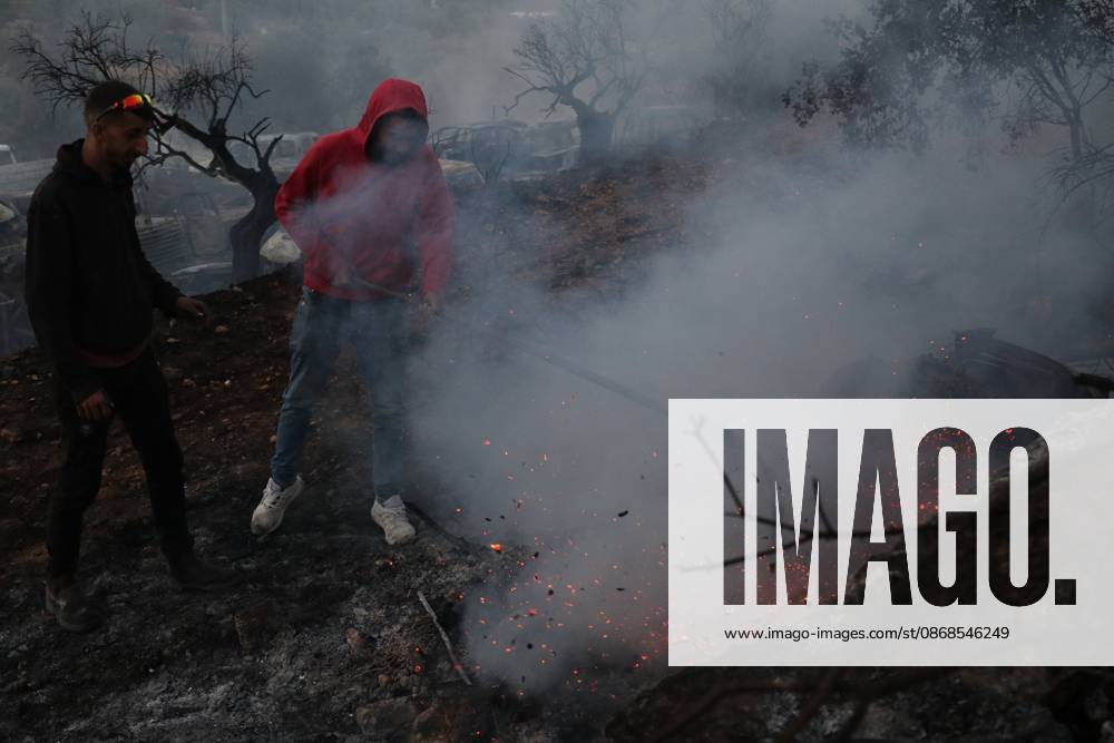 Israeli Settlers Set Fire To Olive Trees And Car Scrap Yard Near Silwad SILWAD, WEST BANK, PALESTINE OCTOBER 4, 2026: Israeli settlers set fire to olive trees and a car scrap yard between the villages of Ein Yabrud and Silwad, according to the information provided. The owner of the repair shop said more than 50 cars were destroyed in the fire. The incident occurred amid ongoing attacks targeting Palestinian property and agricultural land in the area. Fires affecting olive trees and other Palestinian property have also been reported in areas around Silwad. Ramallah Palestine, State of