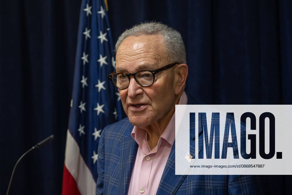 U.S. Senator Chuck Schumer (D-NY) speaks.U.S. Senator Chuck Schumer (D-NY) calls for tighter rules and privacy safeguards around Flock Safety AI-powered license plate readers (ALPRs or LPRs), whose network has grown to more than 120,000 cameras across 49 states, according to the company, and continuously record passing vehicles movements without a warrant, probable cause, or even reasonable suspicion on October 04, 2026 in New York City. New York United States - ZUMAs197 20261004_aaa_s197_204