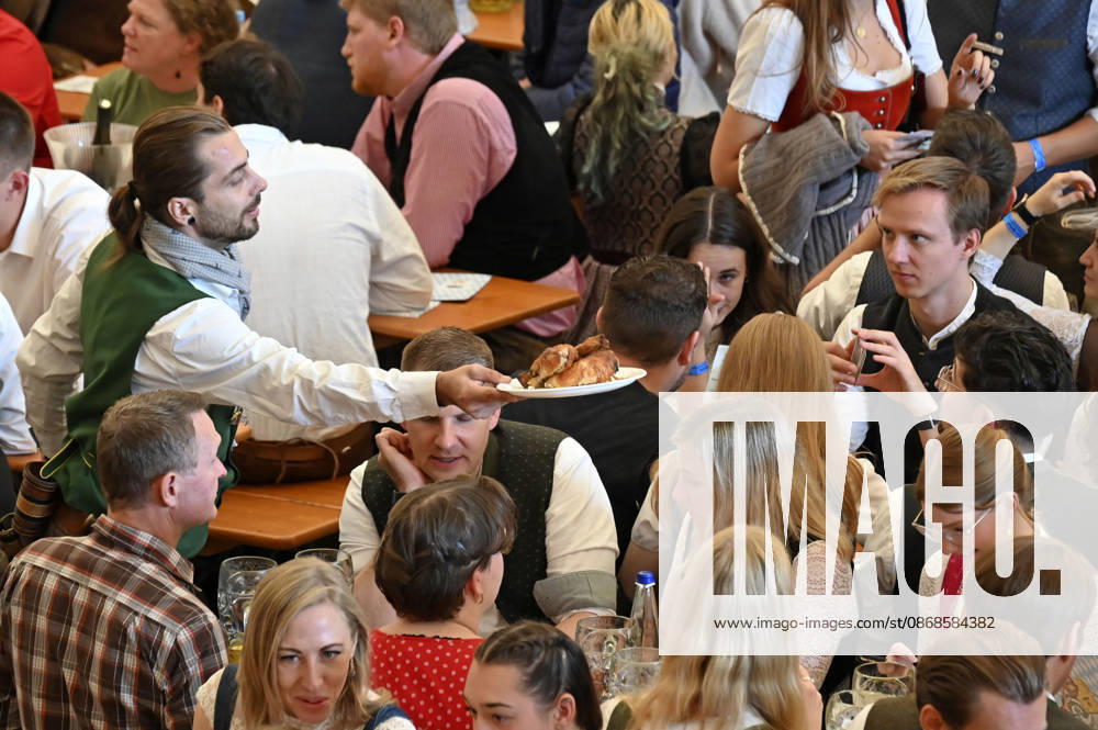 Visitors in a festival tent at the 191st Oktoberfest in 2026 at the Theresienwiese in Munich, October 4, 2026 Foto:xB.xFuturexImagex oktoberfest_6003