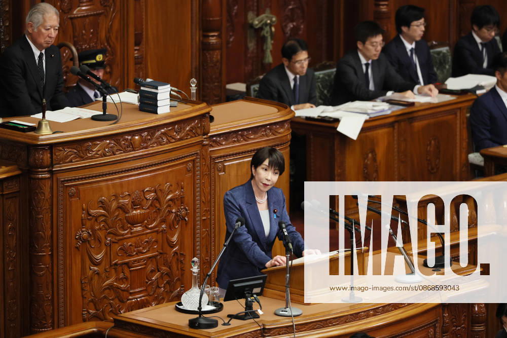 Tokyo, Japan - Japanese Prime Minister Sanae Takaichi delivers her policy speech at Lower House s plenary session at the National Diet in Tokyo on Monday, October 5, 2026. The 69-day extraordinary Diet session will convene through December 12. (photo by Yoshio Tsunoda AFLO) aflo_353477574