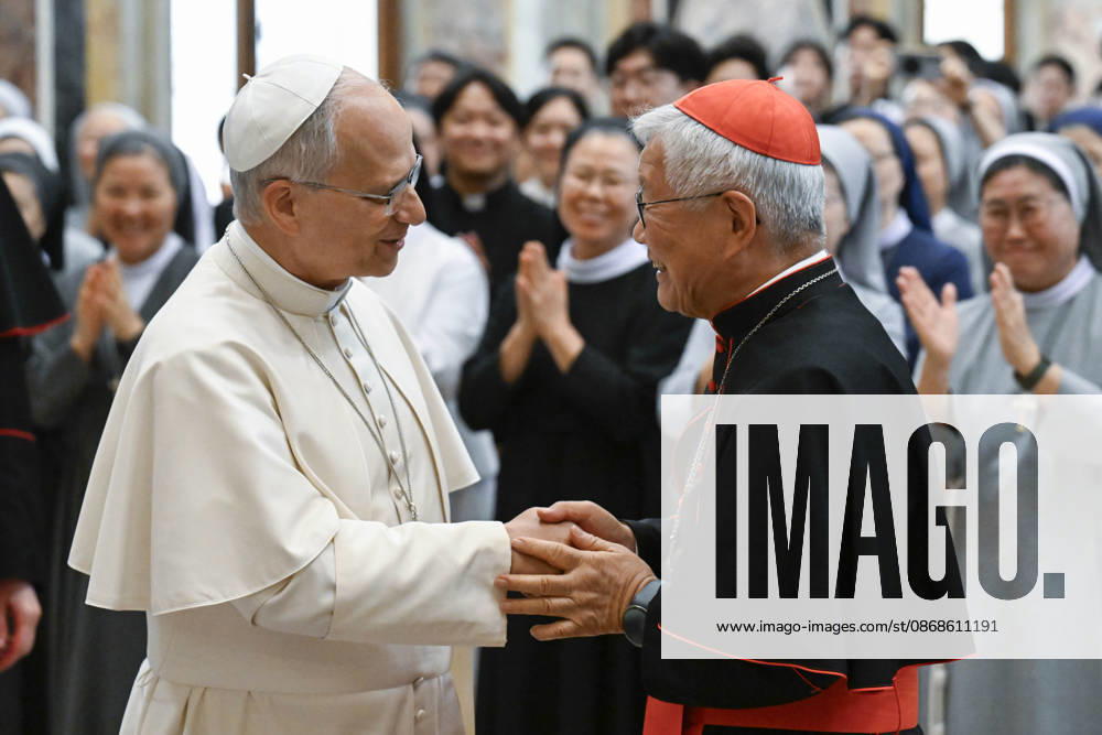 IPA89331617 - Italy, Rome, Vatican, October 5, 2026 Pope Leo XIV receives priests and religious sisters from Korea residing in Rome during a private audience at the Vatican. Photo by VATICAN MEDIA Catholic Press Photo