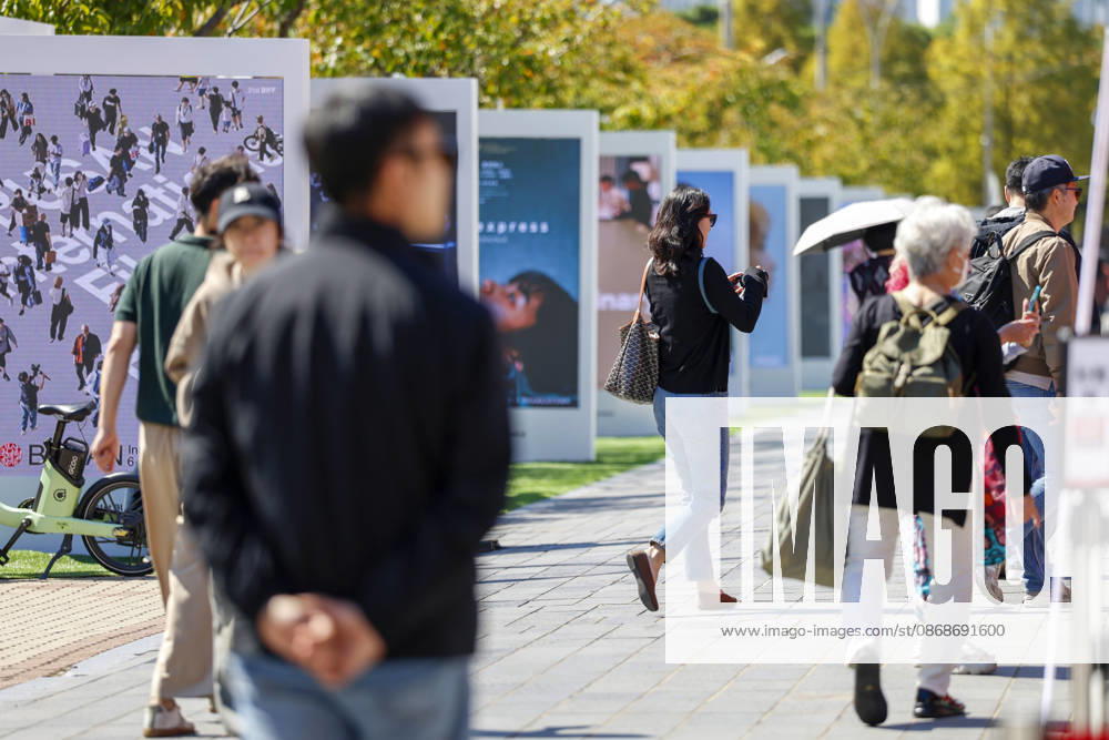 People visit the Busan International Film Festival, South Korea People walk near the Busan Cinema Center, the main venue of the 31st Busan International Film Festival (BIFF), in Busan, South Korea, on October 06, 2026. Busan South Korea