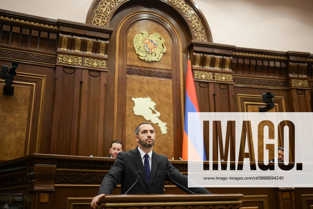 ARMENIA, YEREVAN - OCTOBER 6, 2026: President of the National Assembly Ruben Rubinyan is pictured during the 2nd session of the Armenian National Assembly of the 9th convocation Yerevan Armenia - ZUMAt113 20261006_zaa_t113_006
