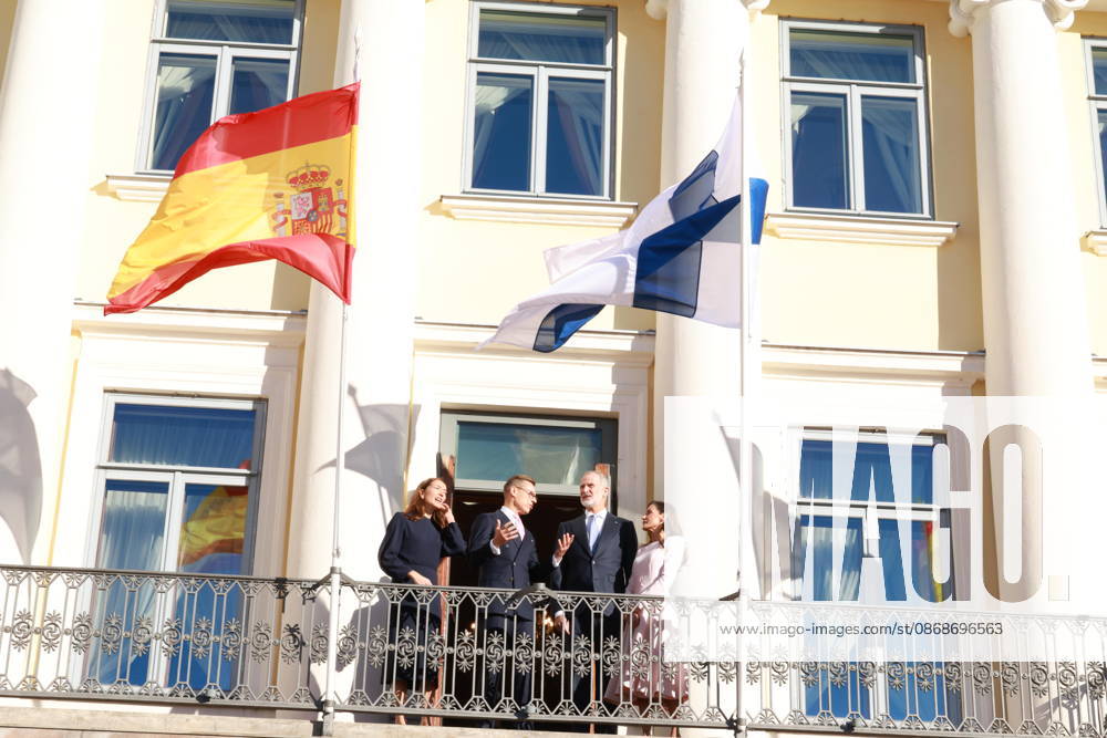 President ALEXANDER STUBB and his spouse SUZANNE INNES-STUBB welcome King FELIPE VI and Queen LETIZIA of Spain during the official welcoming ceremony marking the start of the royal couple s state visit to strengthen bilateral relations. Espoo Finland - ZUMAt172 20261006_zip_t172_011