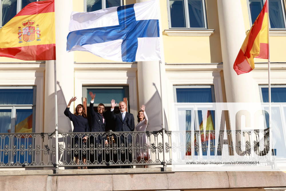 President ALEXANDER STUBB and his spouse SUZANNE INNES-STUBB welcome King FELIPE VI and Queen LETIZIA of Spain during the official welcoming ceremony marking the start of the royal couple s state visit to strengthen bilateral relations. Espoo Finland - ZUMAt172 20261006_zip_t172_012