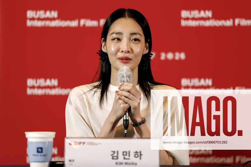 The Table: Day and Night cast at Busan International Film Festival South Korean actor Kim Min-ha speaks during a press conference for The Table: Day and Night, the opening film of the 31st Busan International Film Festival (BIFF), at the Busan Cinema Center in Busan, South Korea, on October 06, 2026. Busan South Korea