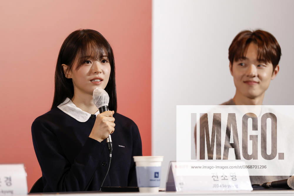 The Table: Day and Night cast at Busan International Film Festival South Korean actor Jeon So-young (L) speaks during a press conference for The Table: Day and Night, the opening film of the 31st Busan International Film Festival (BIFF), at the Busan Cinema Center in Busan, South Korea, on October 06, 2026. Busan South Korea