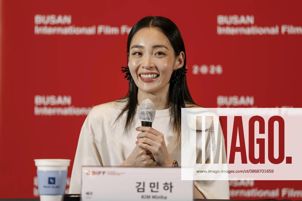 The Table: Day and Night cast at Busan International Film Festival South Korean actor Kim Min-ha speaks during a press conference for The Table: Day and Night, the opening film of the 31st Busan International Film Festival (BIFF), at the Busan Cinema Center in Busan, South Korea, on October 06, 2026. Busan South Korea